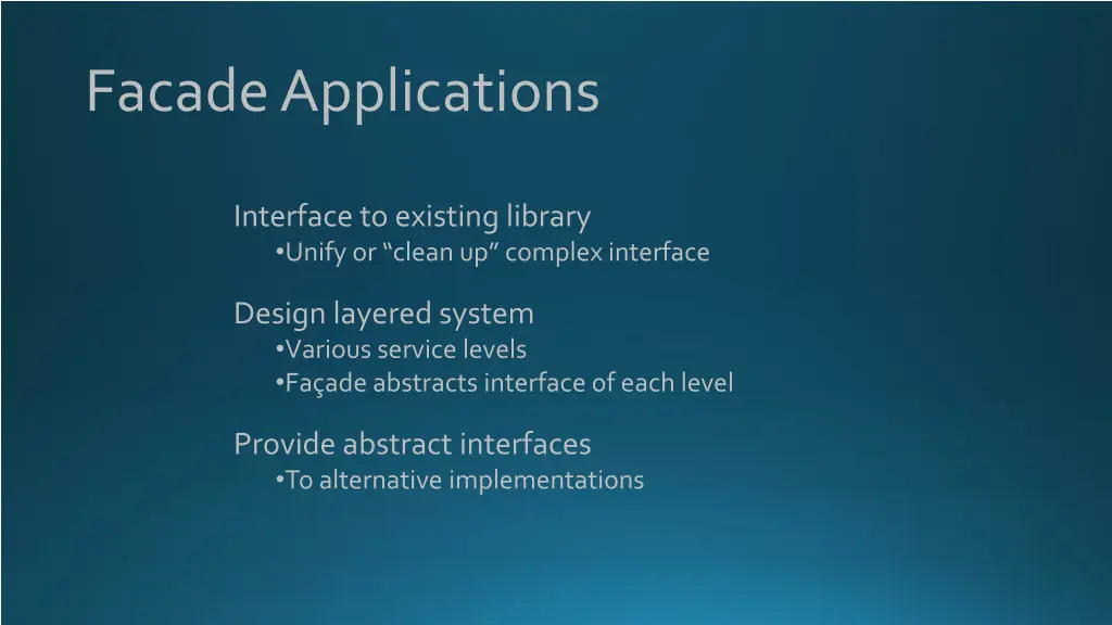facade applications