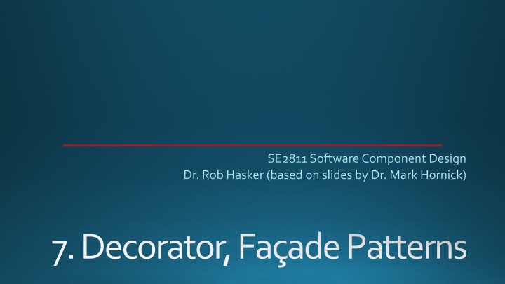 se2811 software component design dr rob hasker