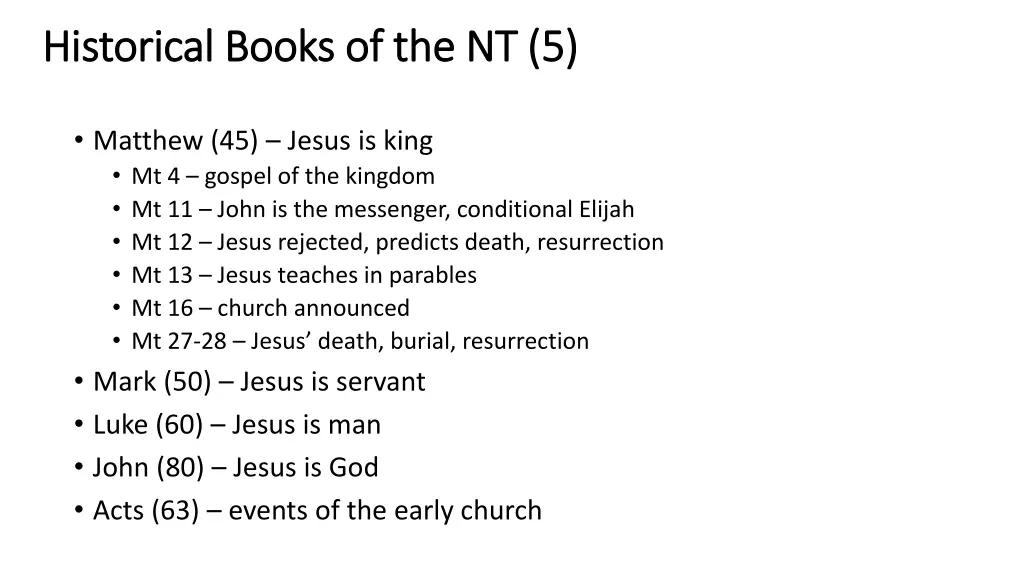 historical books of the nt 5 historical books