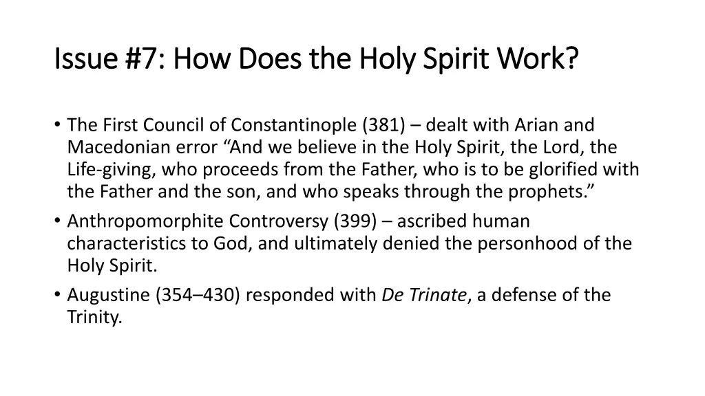 issue 7 how does the holy spirit work issue 1