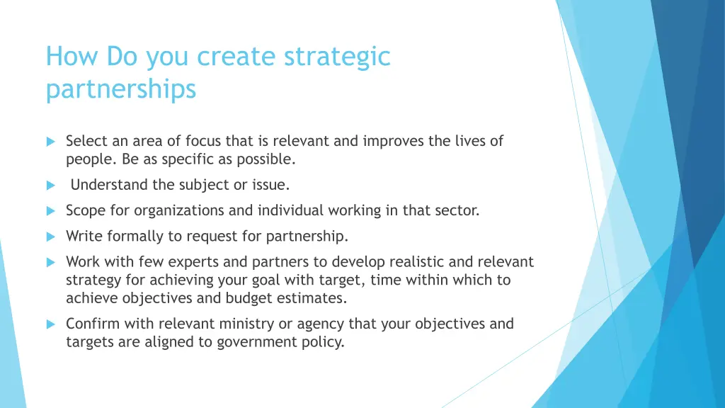 how do you create strategic partnerships