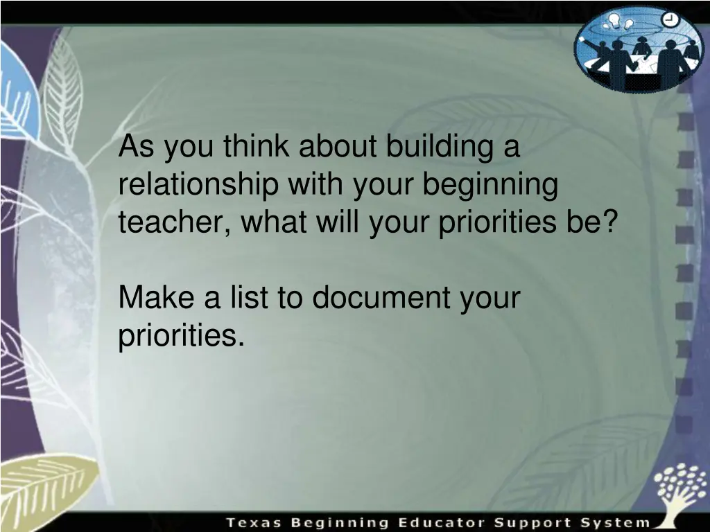 as you think about building a relationship with