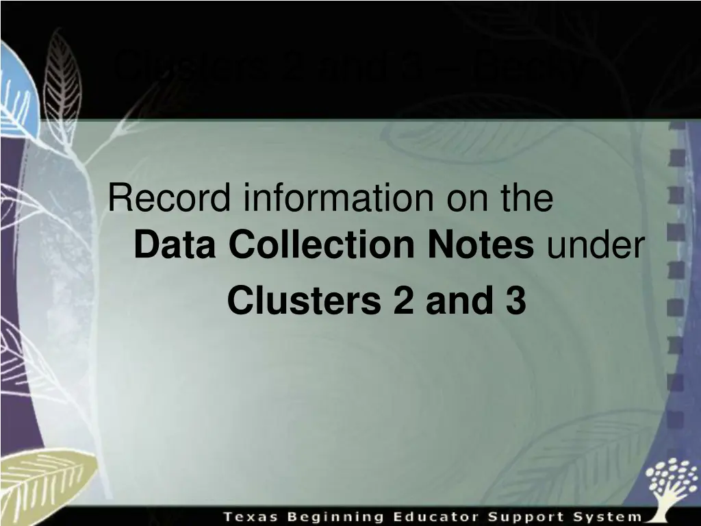 clusters 2 and 3 becky 1