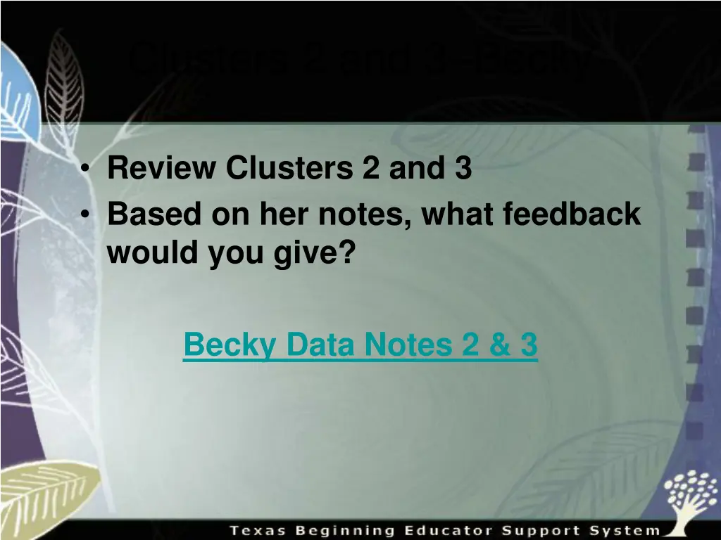 clusters 2 and 3 becky