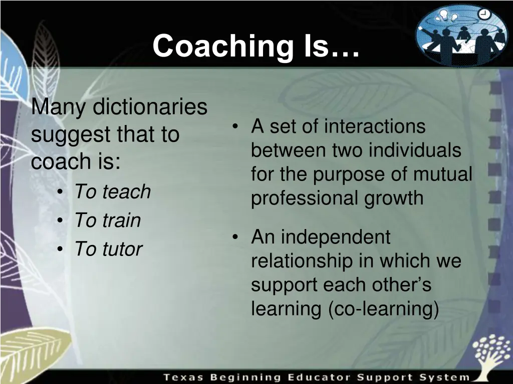 coaching is