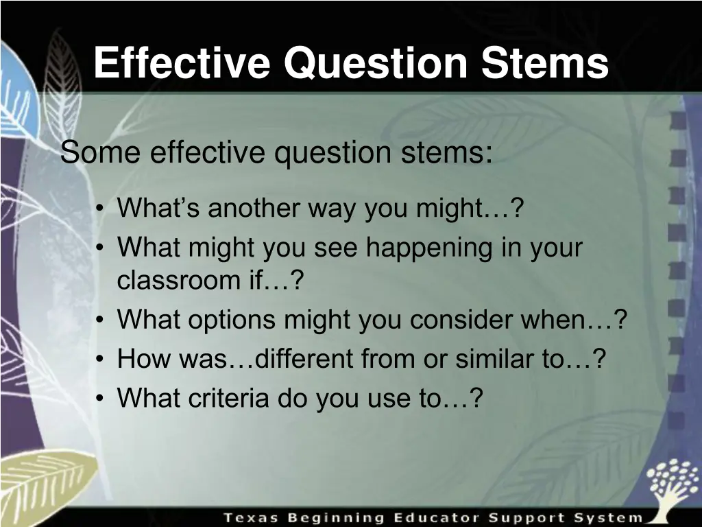 effective question stems