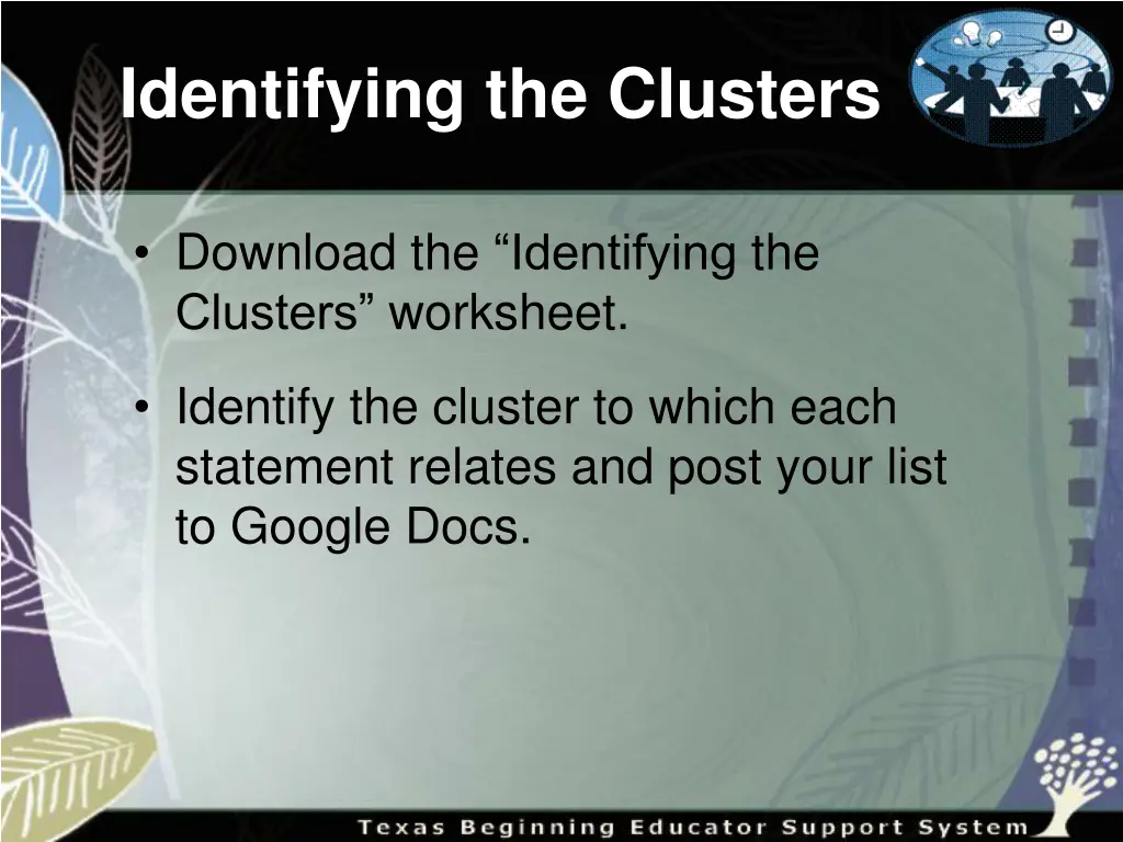 identifying the clusters