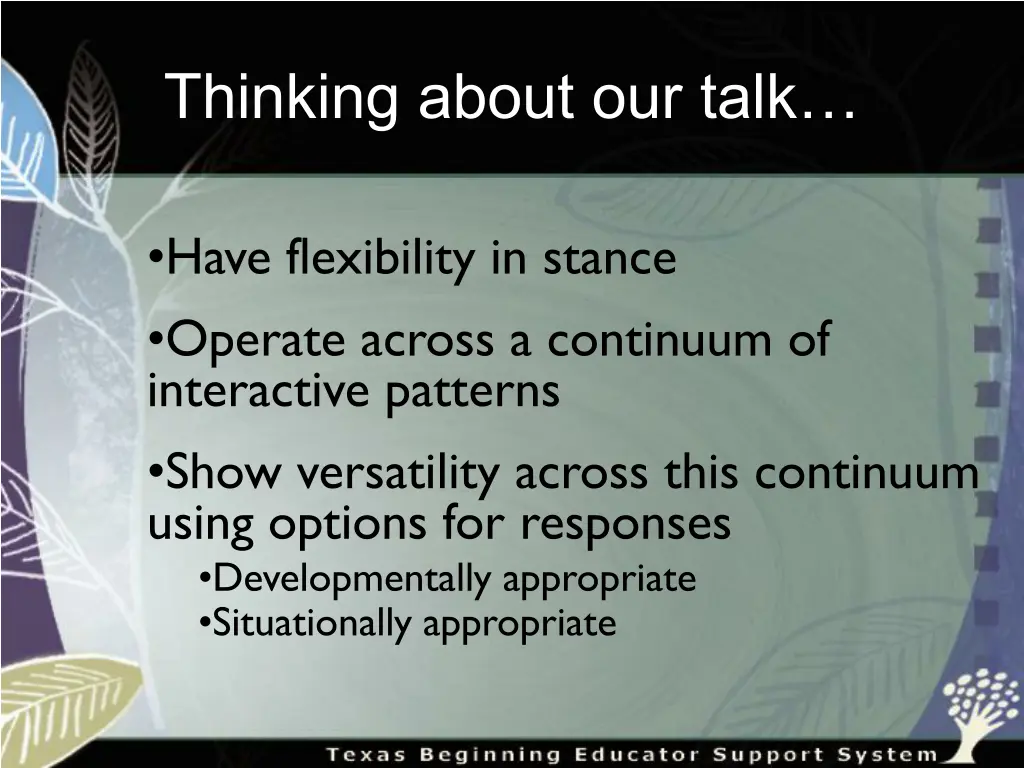 thinking about our talk