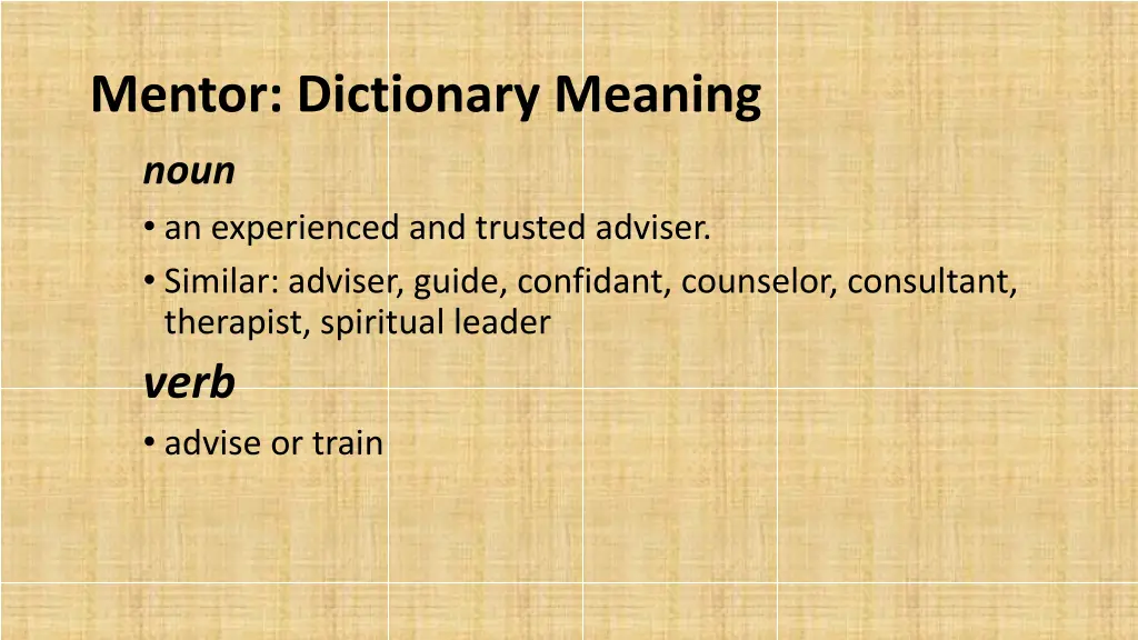 mentor dictionary meaning