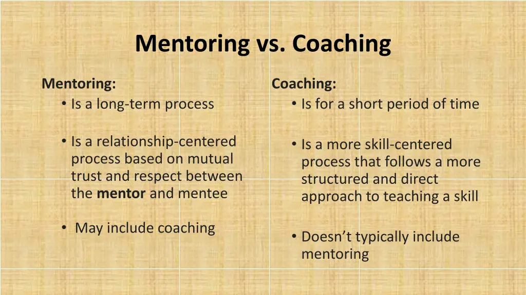 mentoring vs coaching