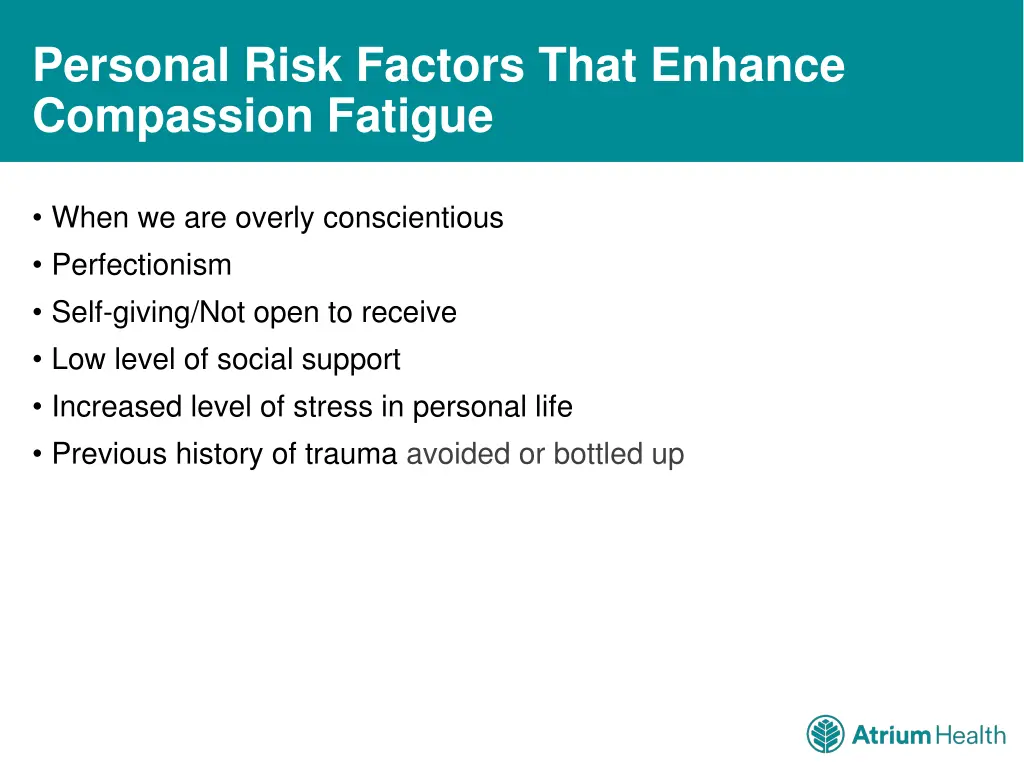 personal risk factors that enhance compassion