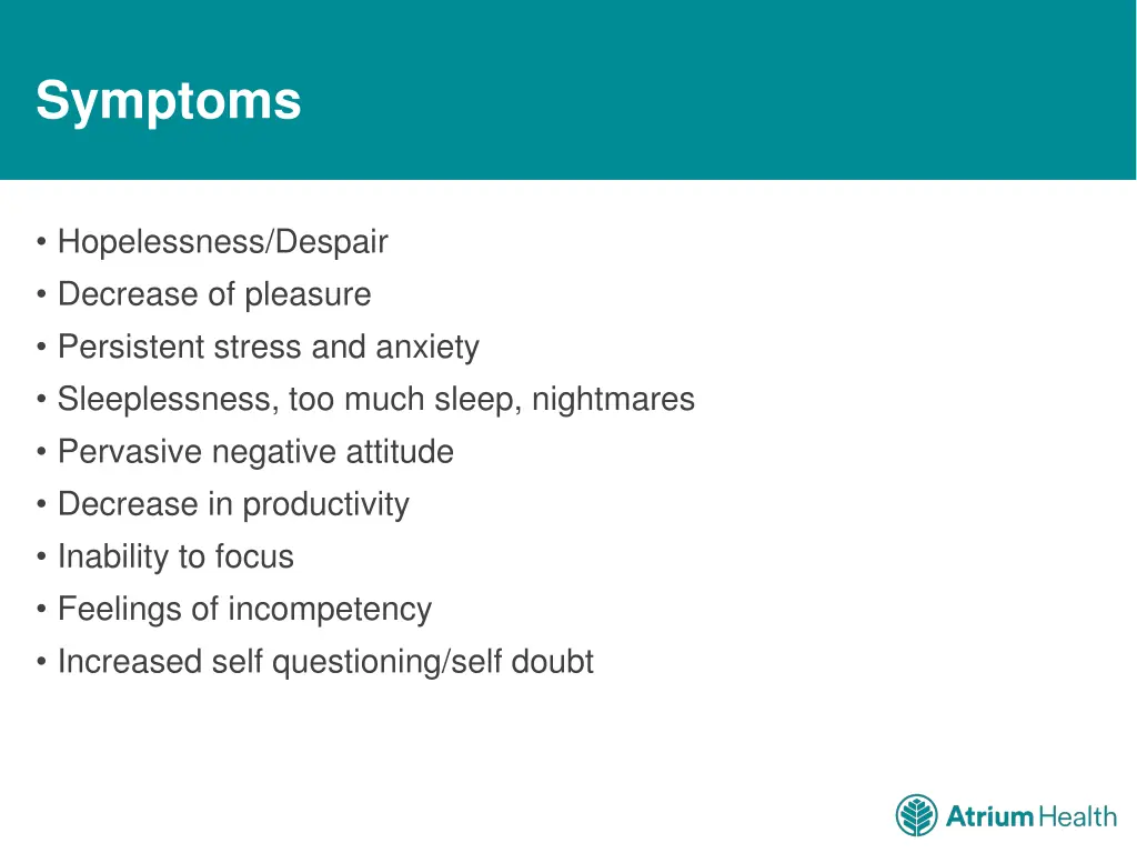 symptoms