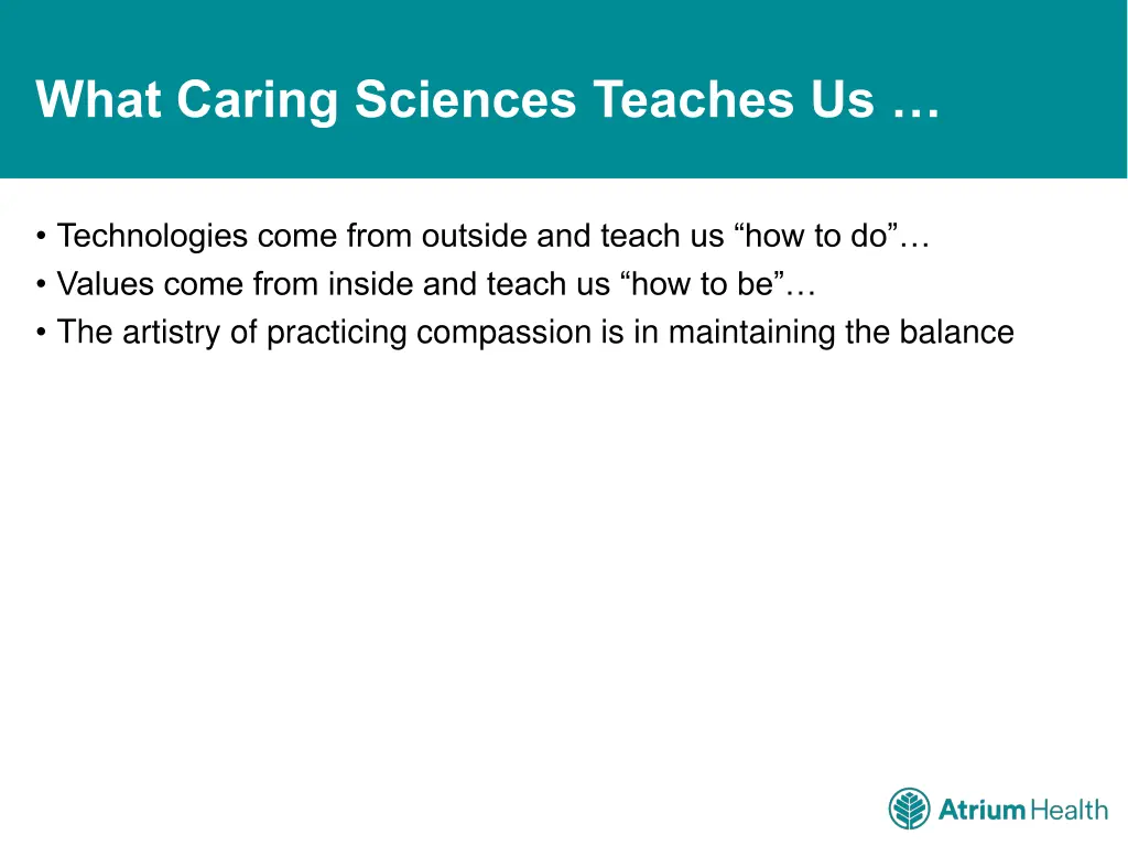 what caring sciences teaches us