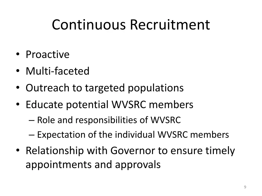 continuous recruitment