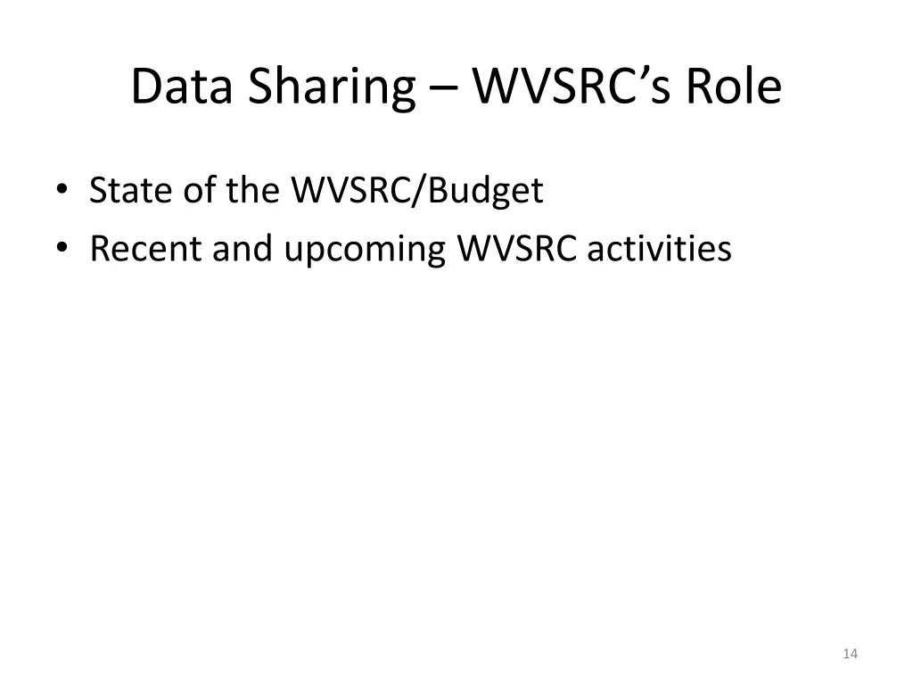data sharing wvsrc s role