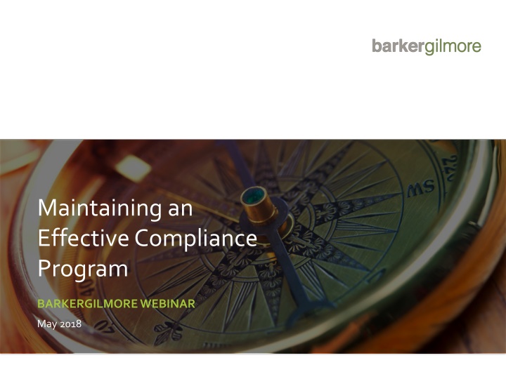 maintaining an effective compliance program
