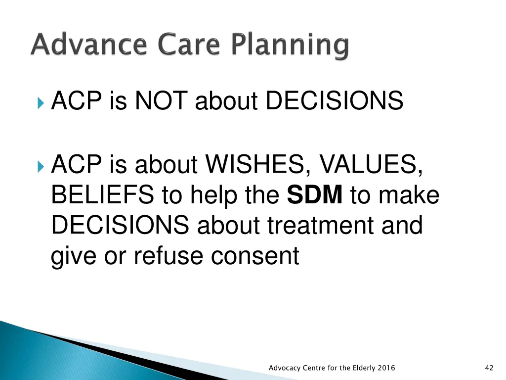 acp is not about decisions