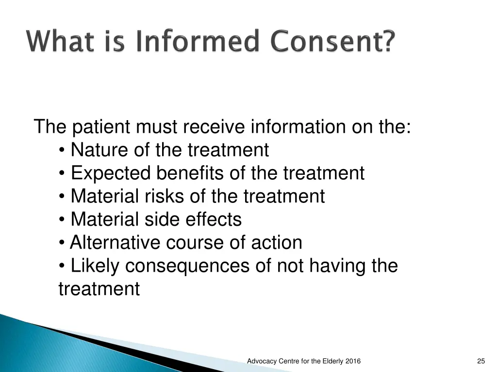 the patient must receive information