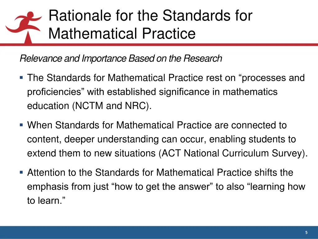 rationale for the standards for mathematical