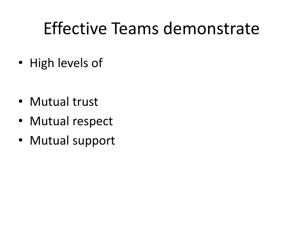 effective teams demonstrate