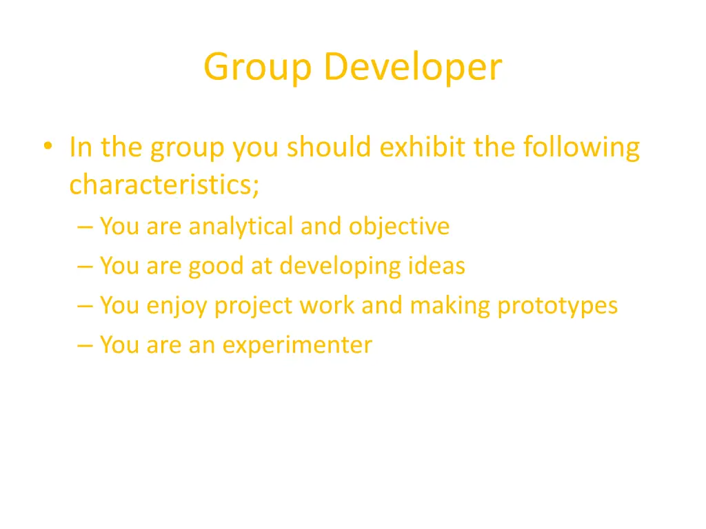group developer