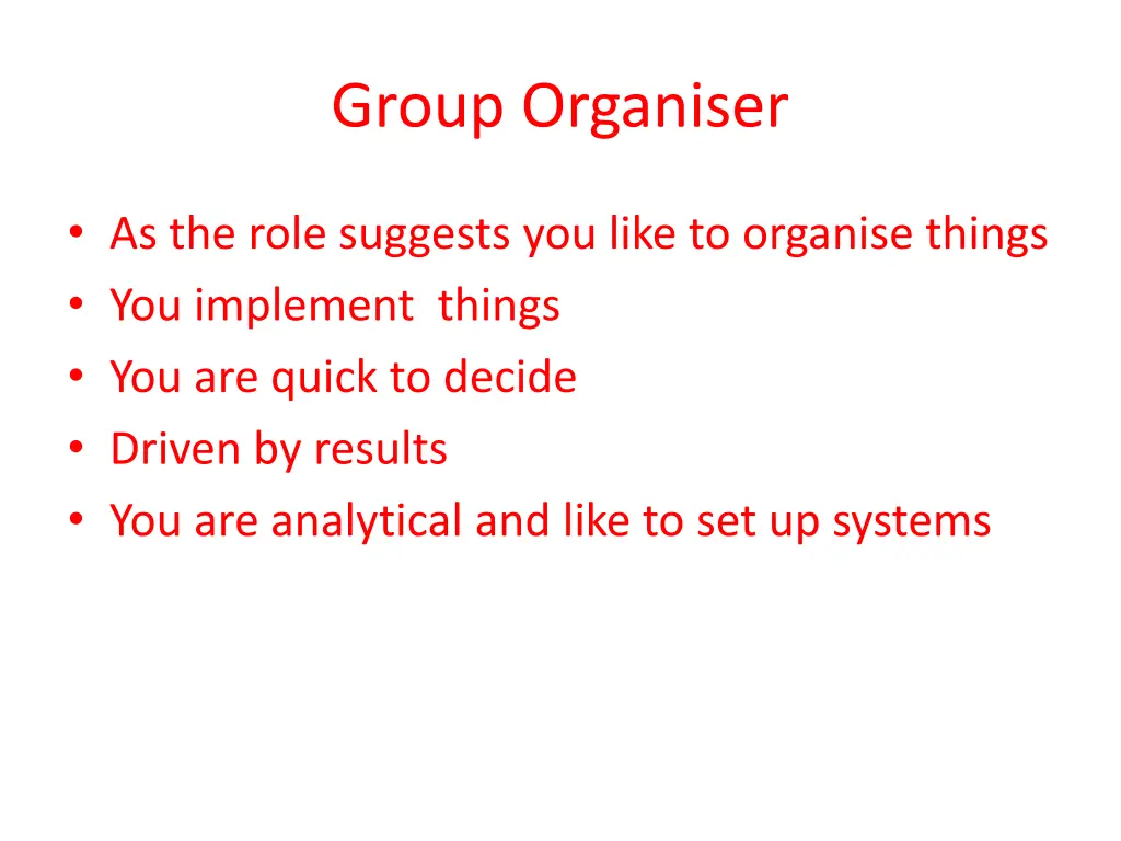 group organiser