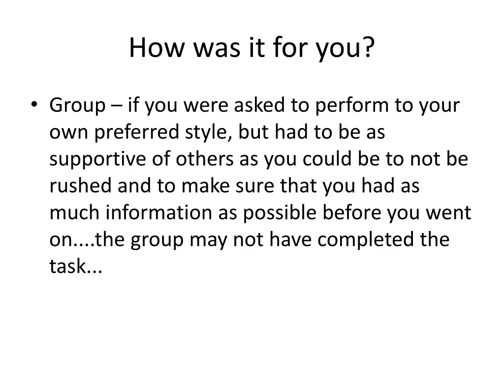 how was it for you 3