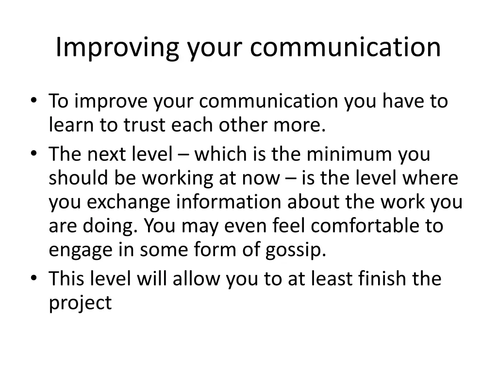improving your communication