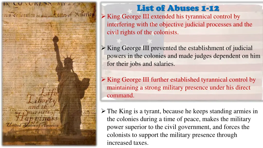 list of abuses 1 12 king george iii extended