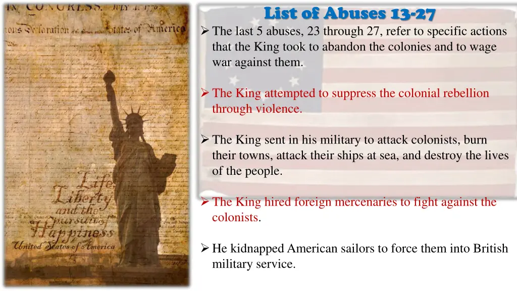 list of abuses 13 27 the last 5 abuses 23 through