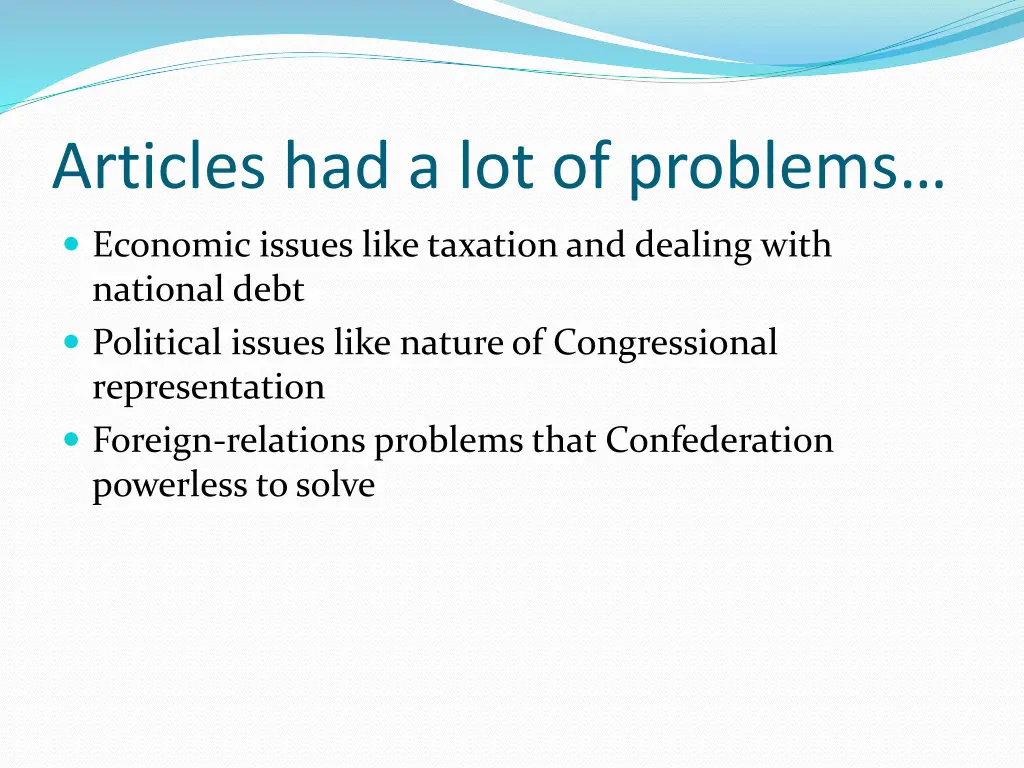 articles had a lot of problems