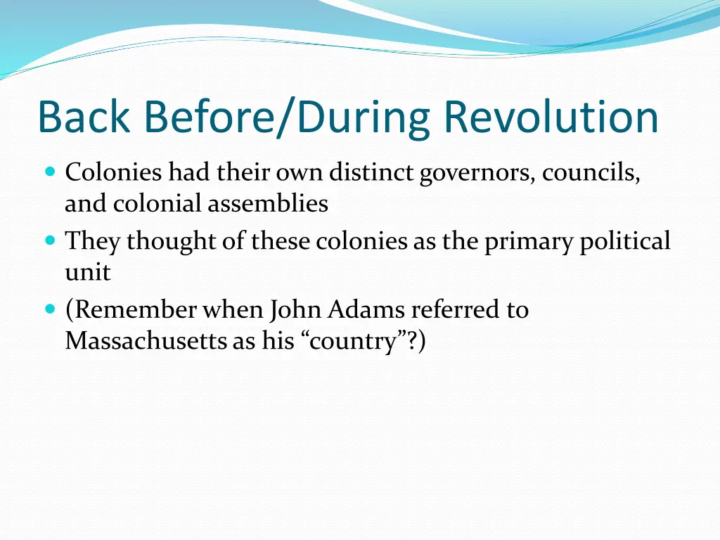 back before during revolution