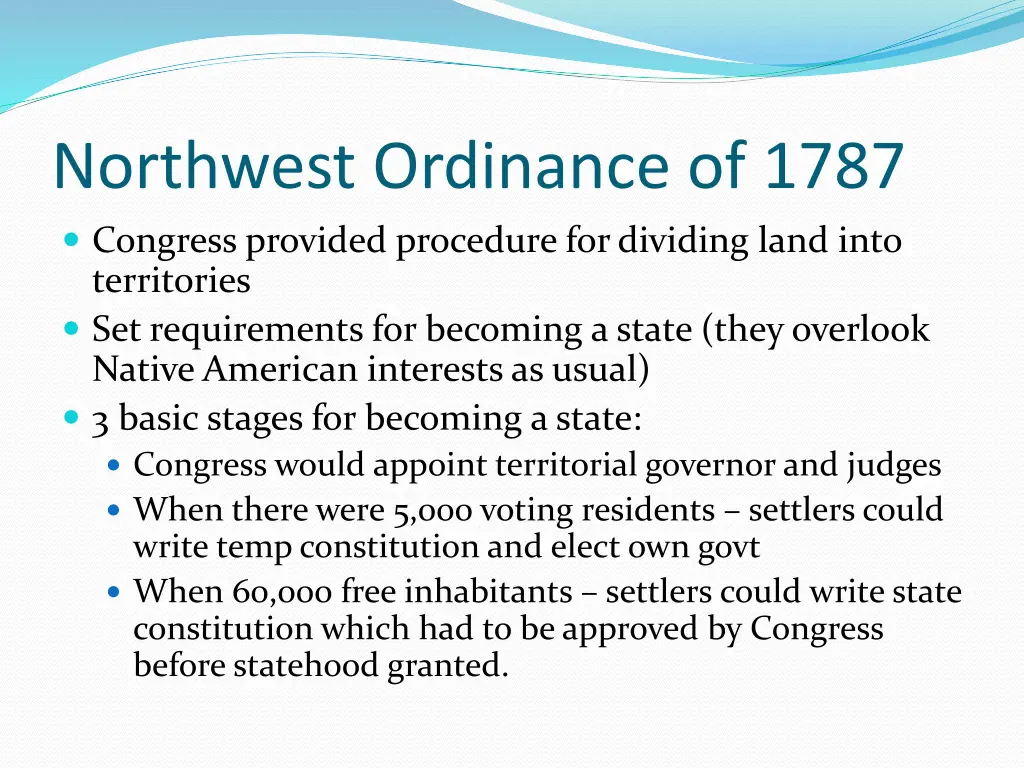 northwest ordinance of 1787 congress provided
