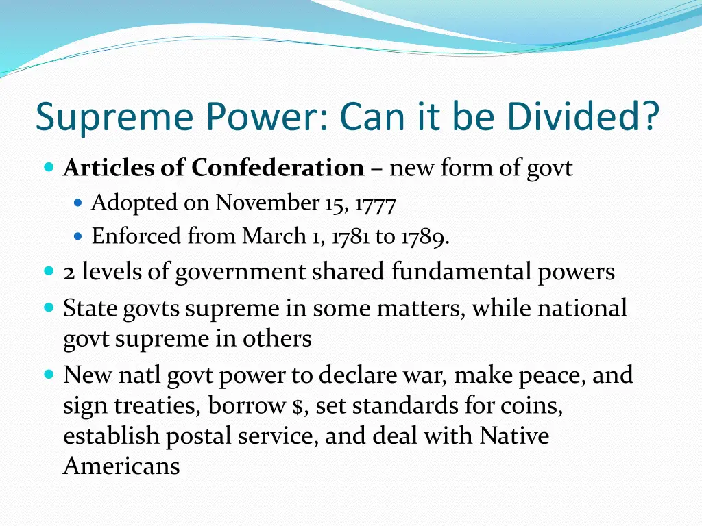 supreme power can it be divided