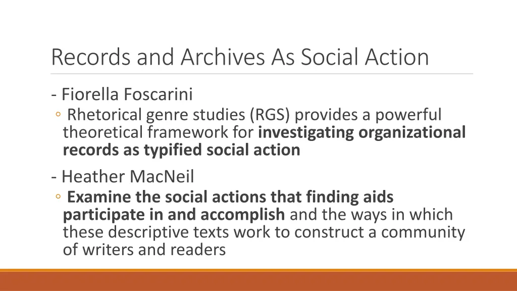 records and archives as social action