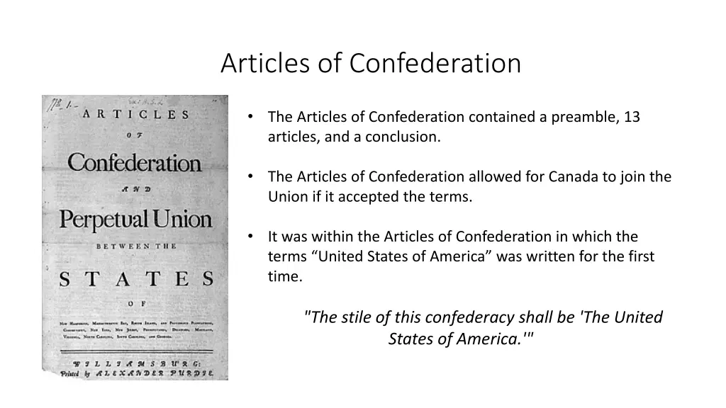 articles of confederation 1