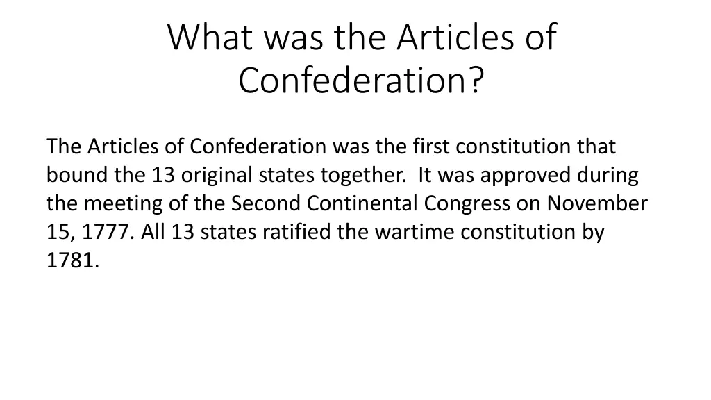what was the articles of confederation