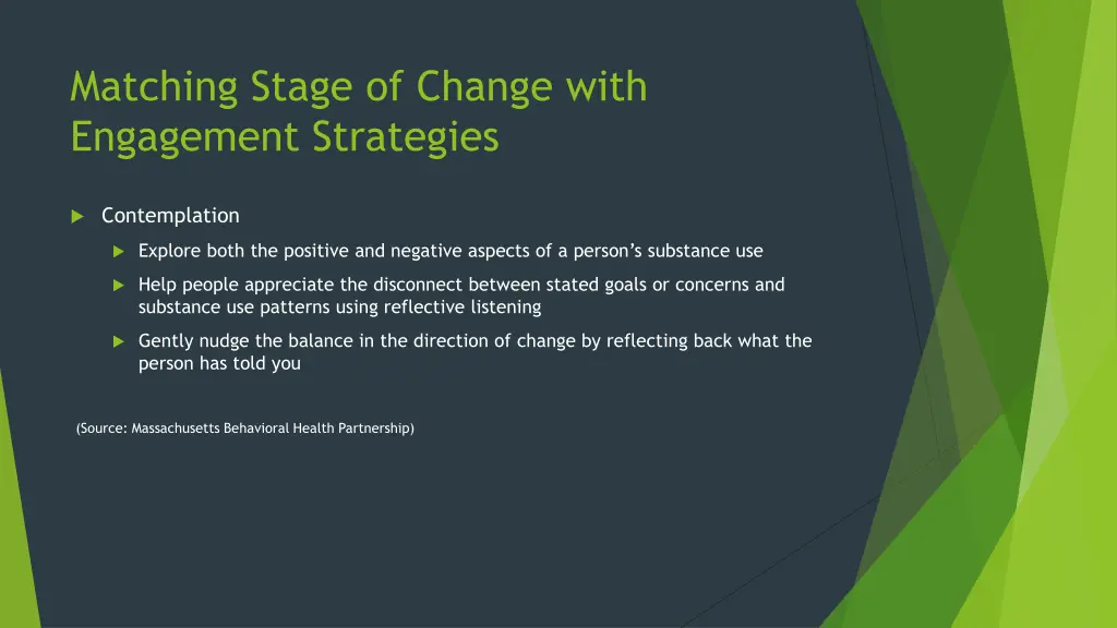 matching stage of change with engagement 1