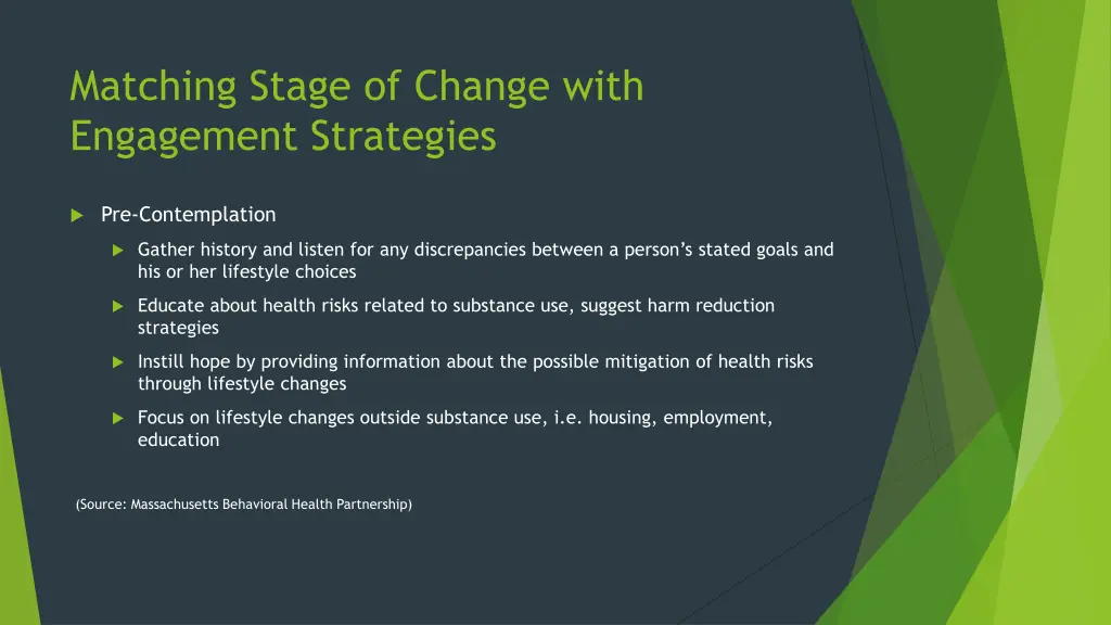 matching stage of change with engagement