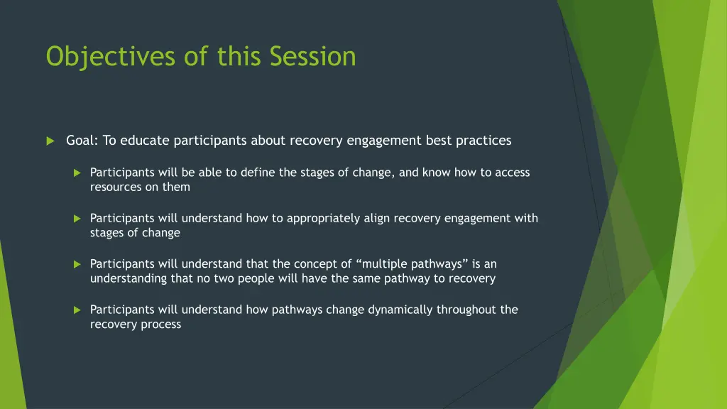 objectives of this session