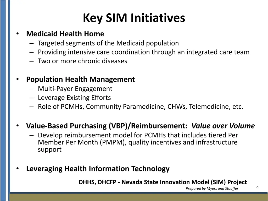 key sim initiatives 1