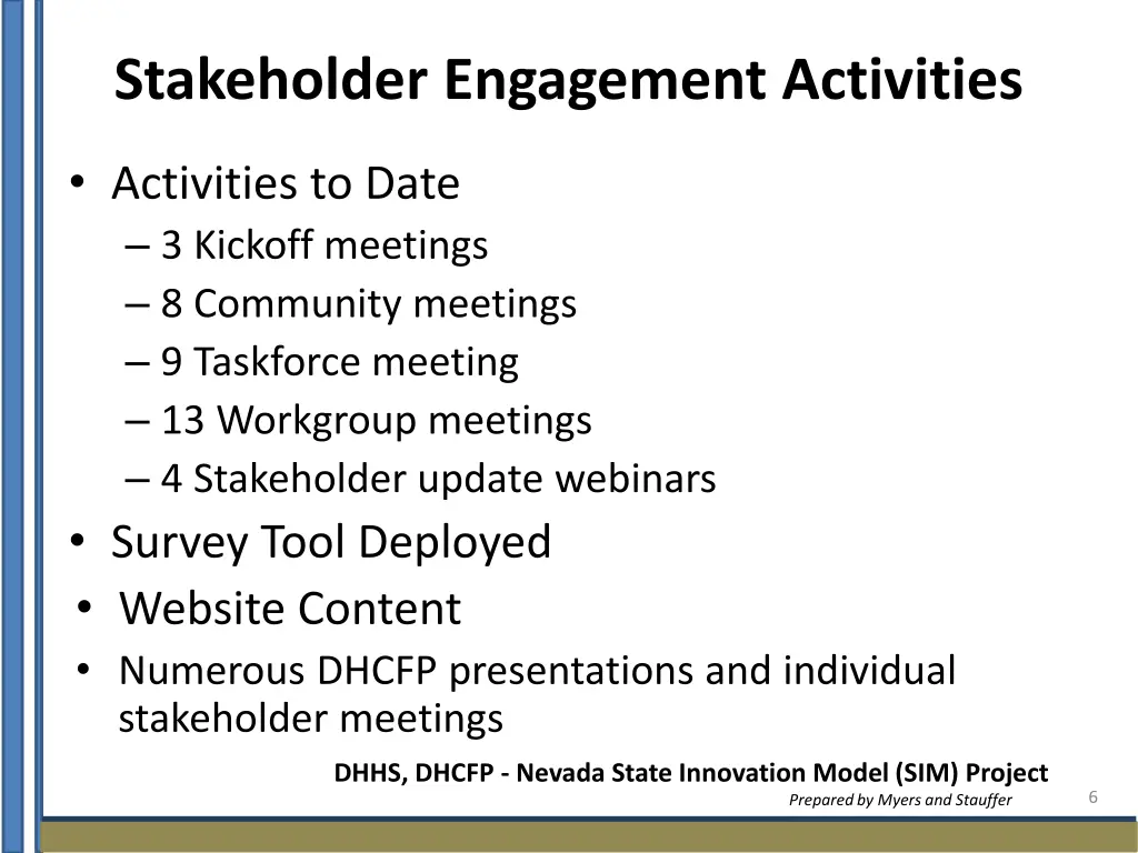 stakeholder engagement activities
