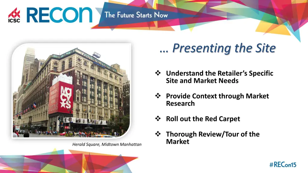 presenting the site