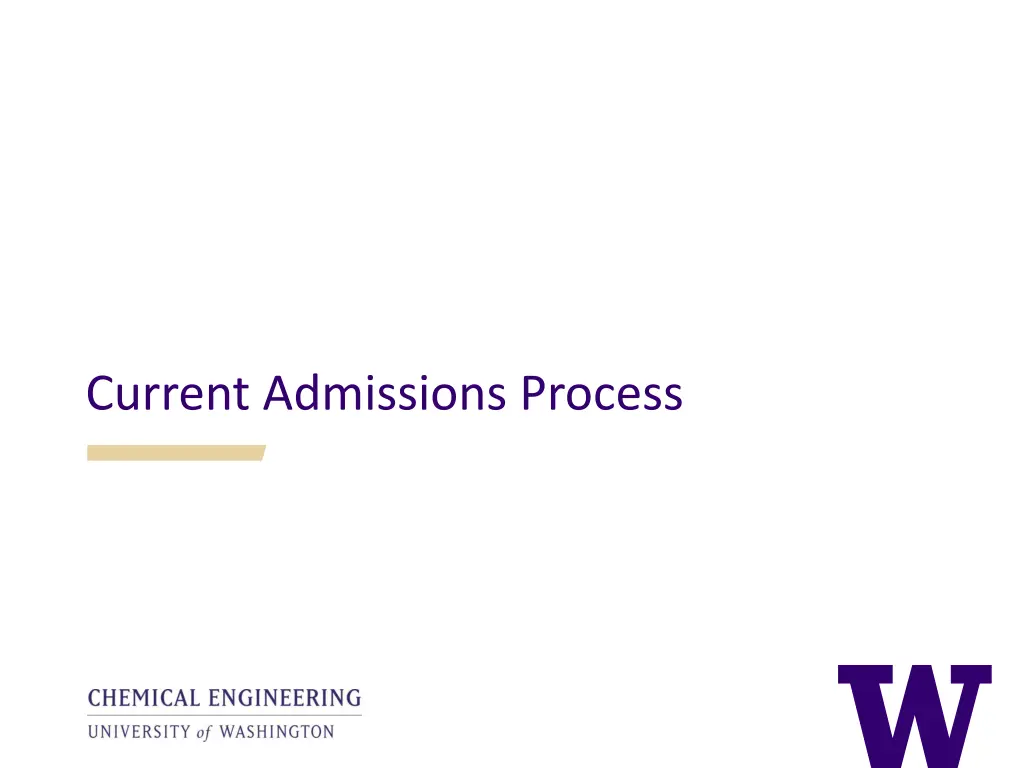 current admissions process