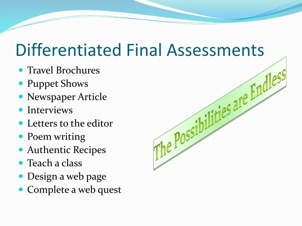 differentiated final assessments