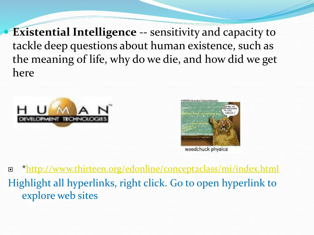 existential intelligence sensitivity and capacity