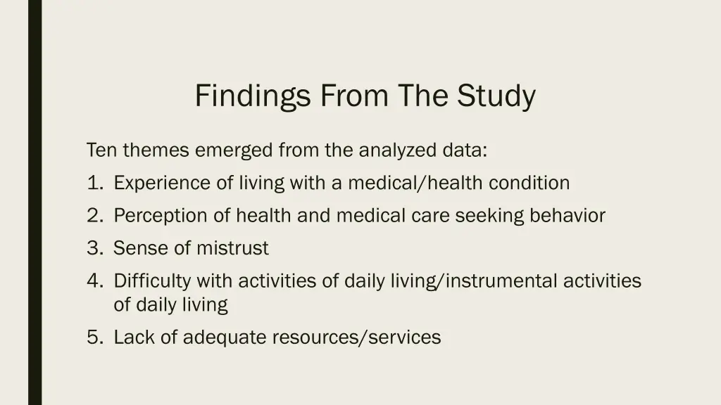 findings from the study