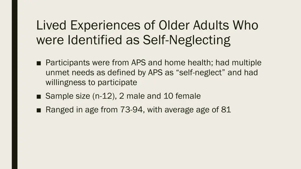lived experiences of older adults who were 2