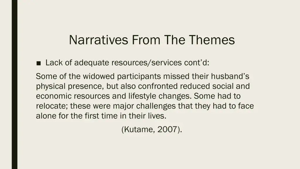 narratives from the themes 10
