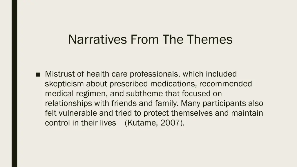 narratives from the themes 2